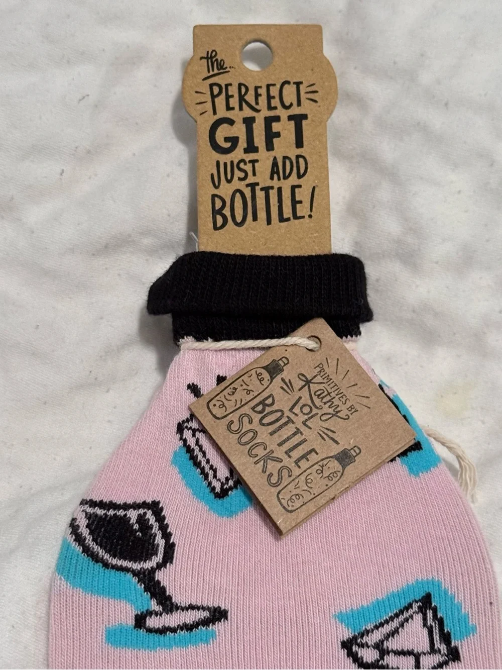 Queen of Damn Near Everything Pink Wine Bottle Sock - NWT